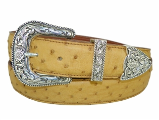 Ostrich Belt 1 1/2" with Taos Buckle Set