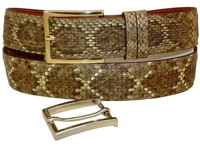 Rattlesnake Belt 1 1/2" with 2 Classic Buckles
