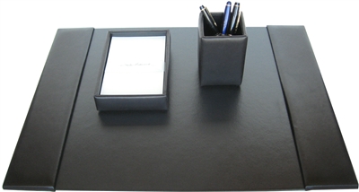 British Lamb Leather 3-Piece Desk Set - Traditional Small 20x15