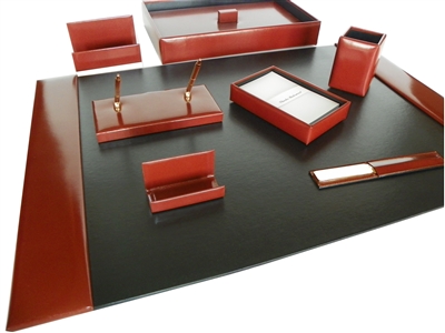 Italian Kid Leather 9-Piece Desk Set - SOLD OUT