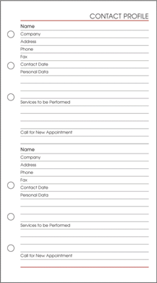 657 Time-In-Hand Planner - Contact Profile Pages