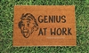 Genius At Work Custom Handpainted Funny Einstein Welcome Doormat by Killer Doormats