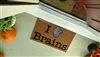 I Love Brains Custom Handpainted Funny Geek Welcome Doormat by Killer Doormats