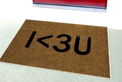 I <3 U Custom Doormat by Killer Doormats