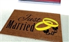 Just Married Handcuffs Custom Doormat by Killer Doormats