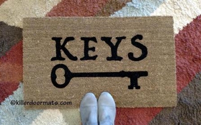 Keys (with a key) Custom Doormat by Killer Doormats