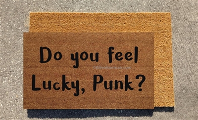 Do You Feel Lucky, Punk? Custom Handpainted Fandom Doormat by Killer Doormats