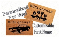 Personalized Name's Garage Car Guy Custom Handpainted Doormat by Killer Doormats