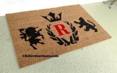Regal Crest with Monogram Custom Doormat by Killer Doormats