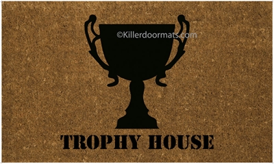 Trophy House Custom Handpainted Welcome Doormat by Killer Doormats