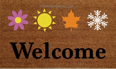 Welcome Four Seasons Custom Handpainted Doormat by Killer Doormats