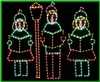 Carolers with Lamp Post 4 Piece Set