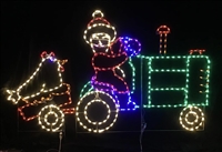 Mrs. Claus on Tractor with Chicken in Cart