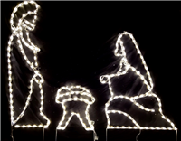 3 Piece Nativity Medium with Warm White LED Lights