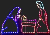 3 Piece Nativity Small with Colored Lights