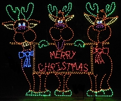 Merry Christmas Reindeer - Lighted reindeer yard decorations