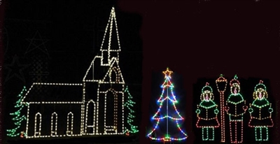 Church with Carolers Scene