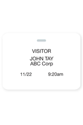 Thermal-printable Non-expiring Printable Clip-on Cardbadge 3" X 4".  Pkg of 1,000.