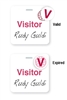 Manual Clip-on Badge 3" X 3" W/ Expiring TIMEspot- Half Day Or One Day Expiration.  Pkg. of 500.