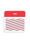 Thermal-printable TIMEbadge Clip-on Backpart. Half Day / One Day.  Red Bar (pms 185) W/ Slot Hole.  Pkg of 500.