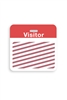 Thermal-printable TIMEbadge Clip-on Backpart.  Half Day / One Day.  Red "VISITOR" W/ Slot Hole.  Pkg of 500.