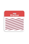 Thermal-printable TIMEbadge Clip-on Backpart.  Half Day / One Day.  Red "VISITOR" W/ Slot Hole.  Pkg of 500.