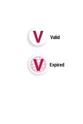 Red "V" Expiring TIMEspot Frontpart Indicator - One Day Expiration.  Pkg of 1,000.