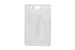 Clear Vinyl Vertical Data/credit Card Size Badge Holder W/ Slot & Chain Holes (QTY 100)
