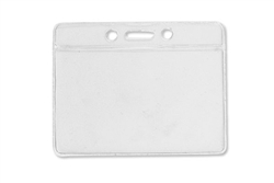 Clear 3 x 3 3/4" Horizontal Vinyl Color-Bar Badge Holder - Data/Credit Card Size (QTY 100)