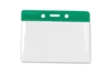 Green 3 x 3 3/4" Horizontal Vinyl Color-Bar Badge Holder - Data/Credit Card Size (QTY 100)