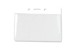 White 3 x 3 3/4" Horizontal Vinyl Color-Bar Badge Holder - Data/Credit Card Size (QTY 100)