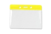 Yellow 3 x 3 3/4" Horizontal Vinyl Color-Bar Badge Holder - Data/Credit Card Size (QTY 100)