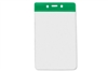 Green  Vertical Vinyl Color-Bar Badge Holder - Data/Credit Card Size (QTY 100)
