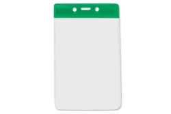 Green  Vertical Vinyl Color-Bar Badge Holder - Data/Credit Card Size (QTY 100)