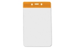 Orange  Vertical Vinyl Color-Bar Badge Holder - Data/Credit Card Size (QTY 100)