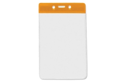 Orange  Vertical Vinyl Color-Bar Badge Holder - Data/Credit Card Size (QTY 100)