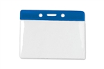 Blue Horizontal Vinyl Color-Bar Badge Holder -Gov't/Military Size (QTY 100)