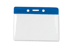 Blue Horizontal Vinyl Color-Bar Badge Holder -Gov't/Military Size (QTY 100)