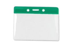 Green Horizontal Vinyl Color-Bar Badge Holder -Gov't/Military Size (QTY 100)