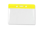 Yellow Horizontal Vinyl Color-Bar Badge Holder -Gov't/Military Size (QTY 100)