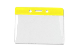 Yellow Horizontal Vinyl Color-Bar Badge Holder -Gov't/Military Size (QTY 100)
