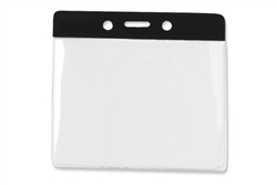 Black Horizontal Vinyl Color-Bar Badge Holder - Extra Large Size (QTY 100)