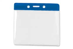 Blue Horizontal Vinyl Color-Bar Badge Holder - Extra Large Size (QTY 100)