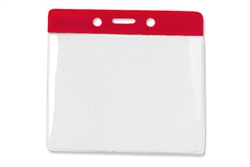 Red Horizontal Vinyl Color-Bar Badge Holder -Extra Large Size (QTY 100)