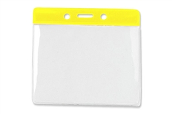 Yellow Horizontal Vinyl Color-Bar Badge Holder - Extra Large Size (QTY 100)