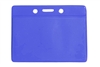 Blue Horizontal Vinyl Badge Holder Credit/Data Card Size (QTY 100)