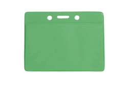 Green Horizontal Vinyl Badge Holder Credit/Data Card Size (QTY 100)