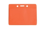 Orange Horizontal Vinyl Badge Holder Credit/Data Card Size (QTY 100)