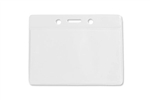 White Horizontal Vinyl Badge Holder Credit/Data Card Size (QTY 100)