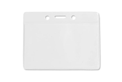 White Horizontal Vinyl Badge Holder Credit/Data Card Size (QTY 100)